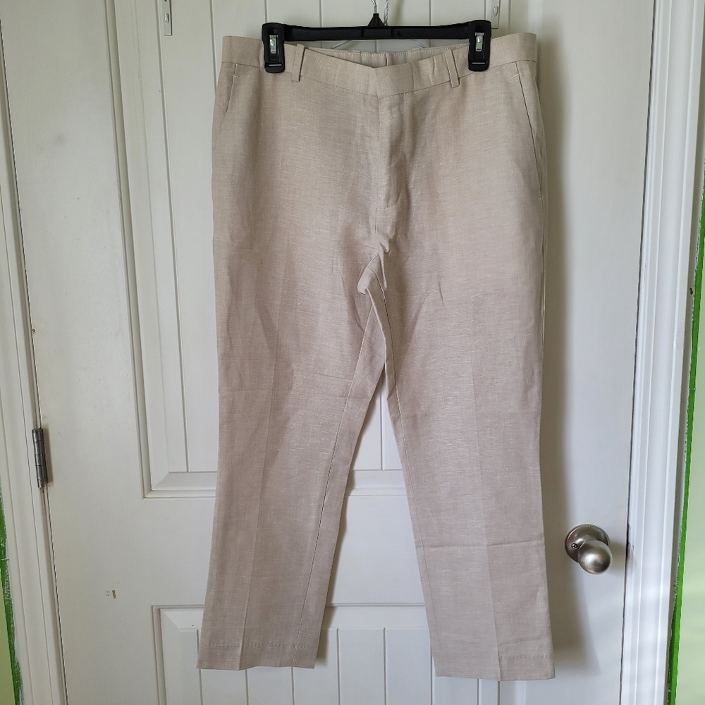 PERRY ELLIS Linen Very Slim Breathable Comfortable Pants